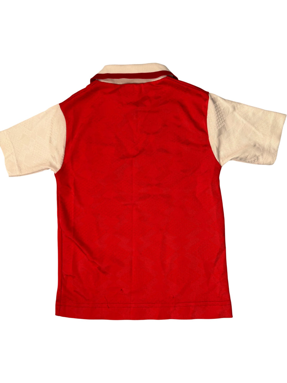 1970s Arsenal Red and White Short Sleeve Polo Shirt - Age 5/6 - Think Vintage ltd