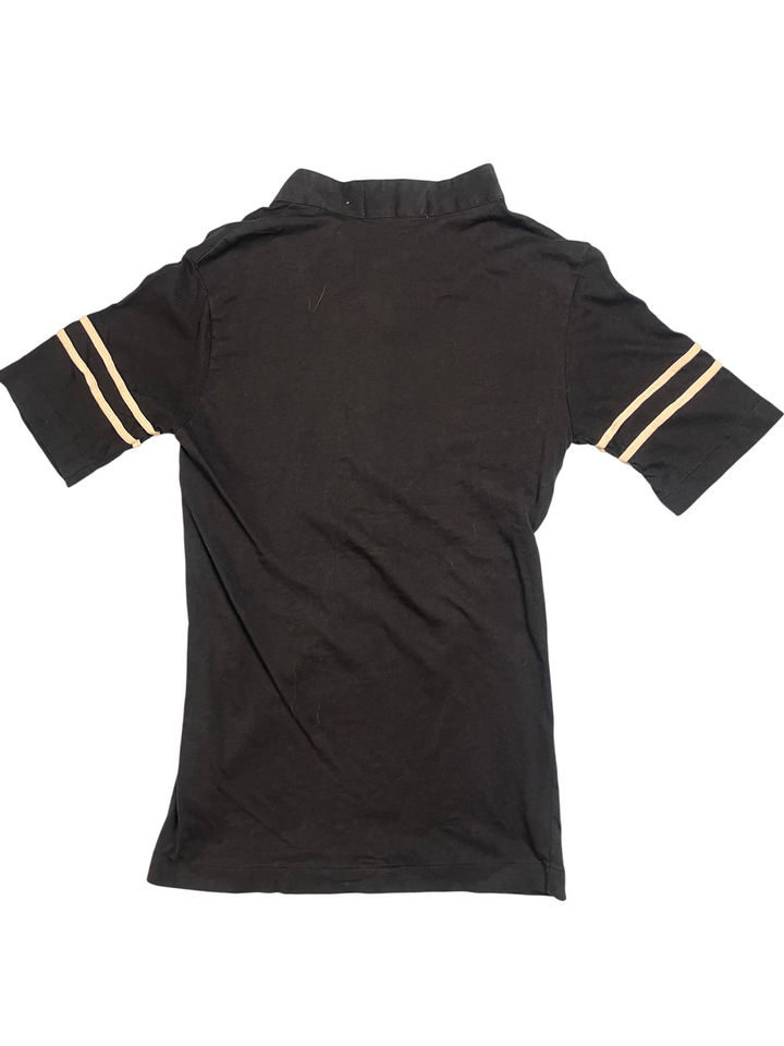1970s Barnaby London Black Polo Shirt - XS - Think Vintage