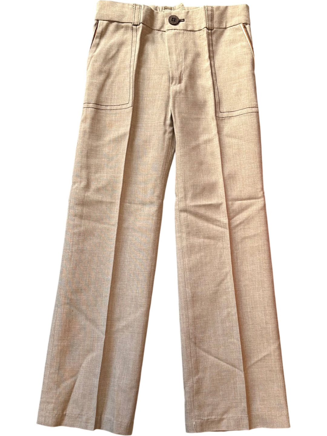 1970s Beige Flares - Age 8/9 - Think Vintage ltd