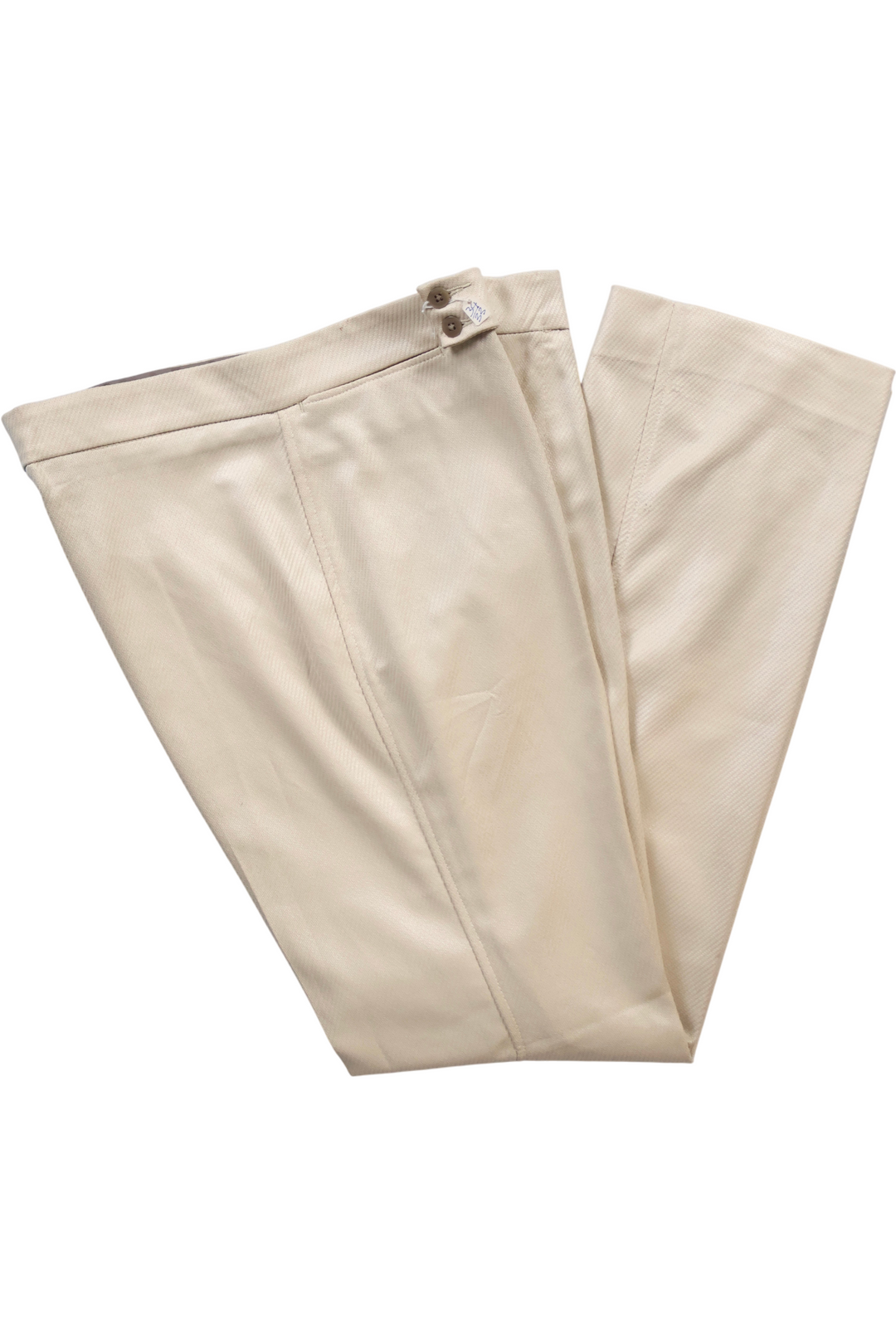 1970s Beige Straight Leg Trousers - W34 L33 - Think Vintage ltd