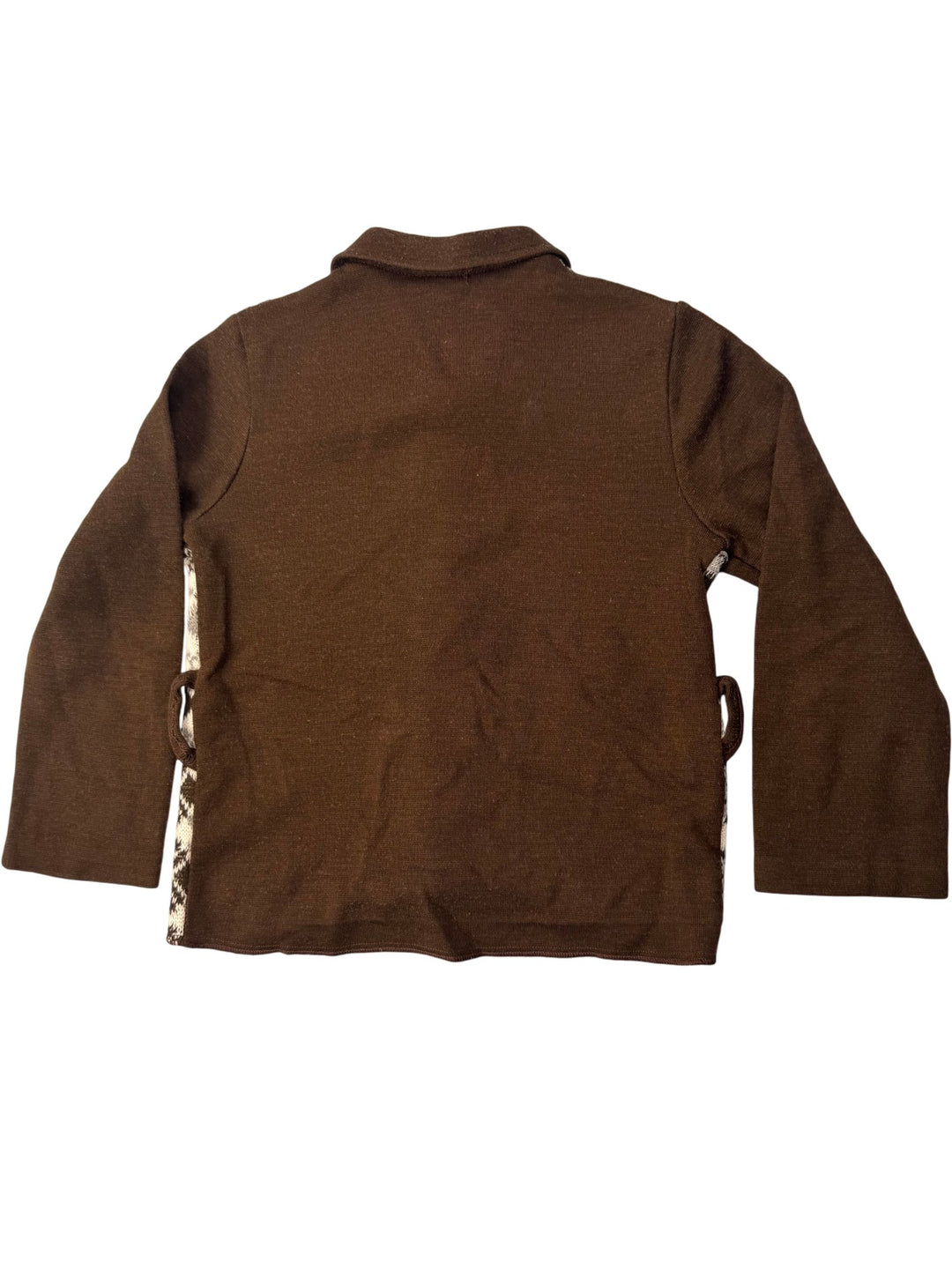 1970s Brown Argyle Knit Cardigan - Age 5/6 - Think Vintage ltd