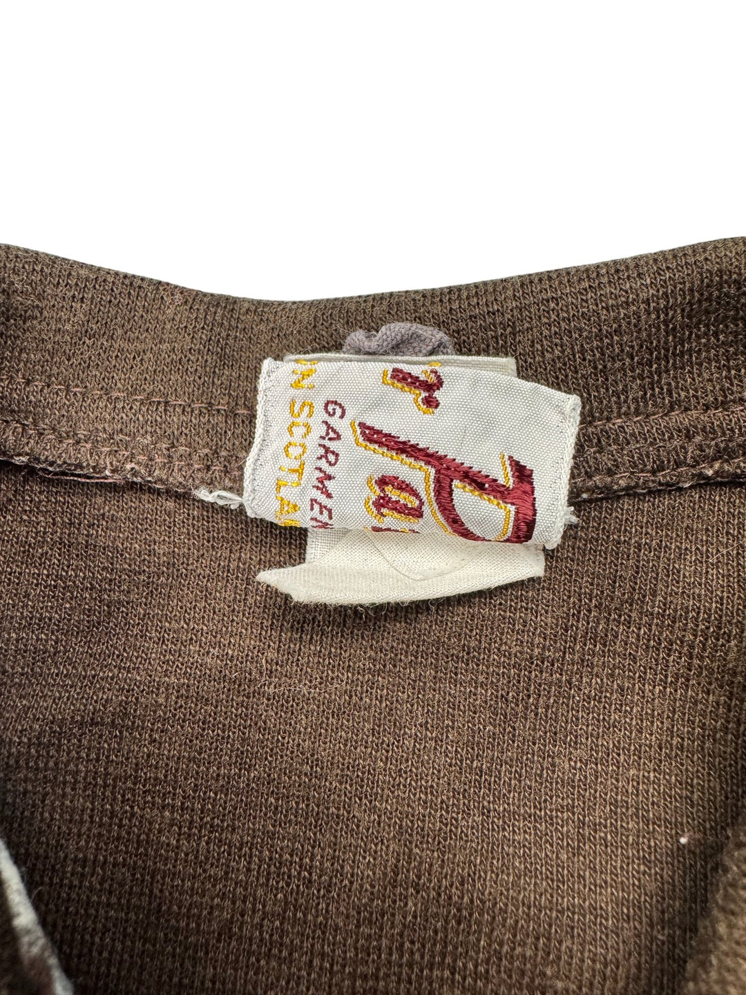 1970s Brown Argyle Knit Cardigan - Age 5/6 - Think Vintage ltd