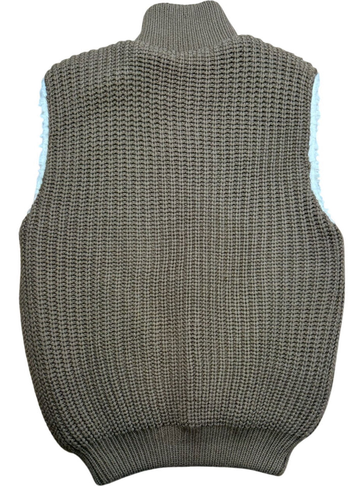 1970s Brown Knit Reversible Gilet - M
