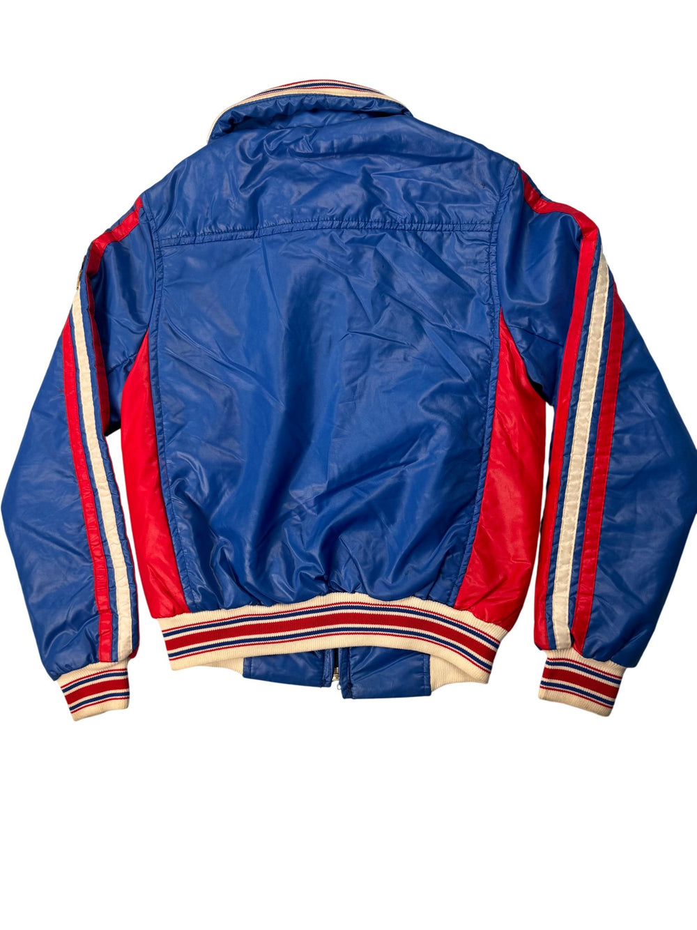 1970s Campri Valenti Blue and Red Bomber Jacket - Age 8/9 - Think Vintage ltd