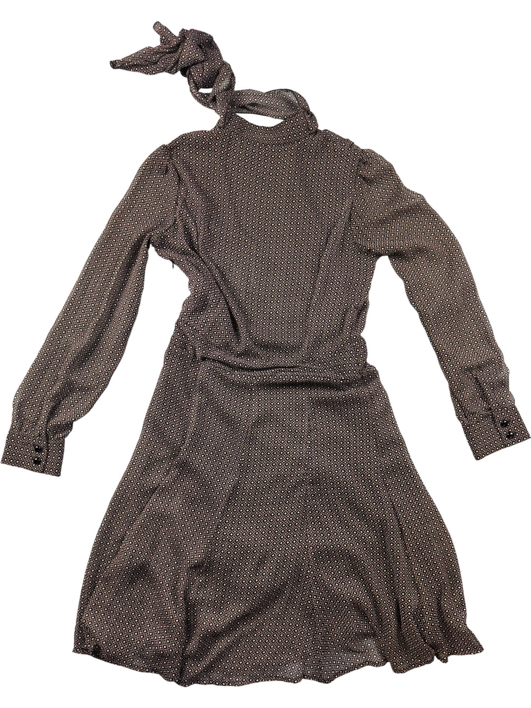 1970s Chou Chou Patterned Long Sleeve Dress - M - Think Vintage