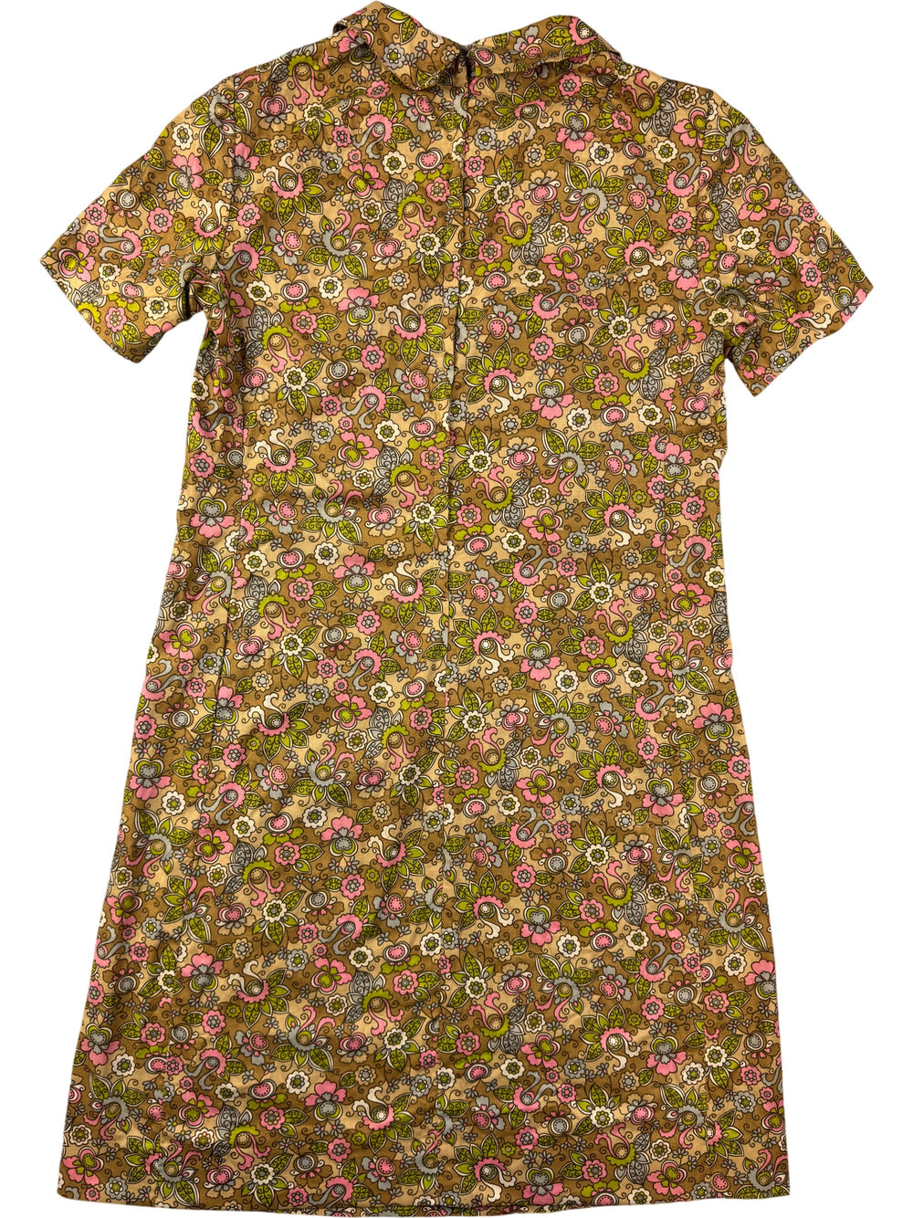 1970s Collin Floral Short Sleeve Dress - M - Think Vintage
