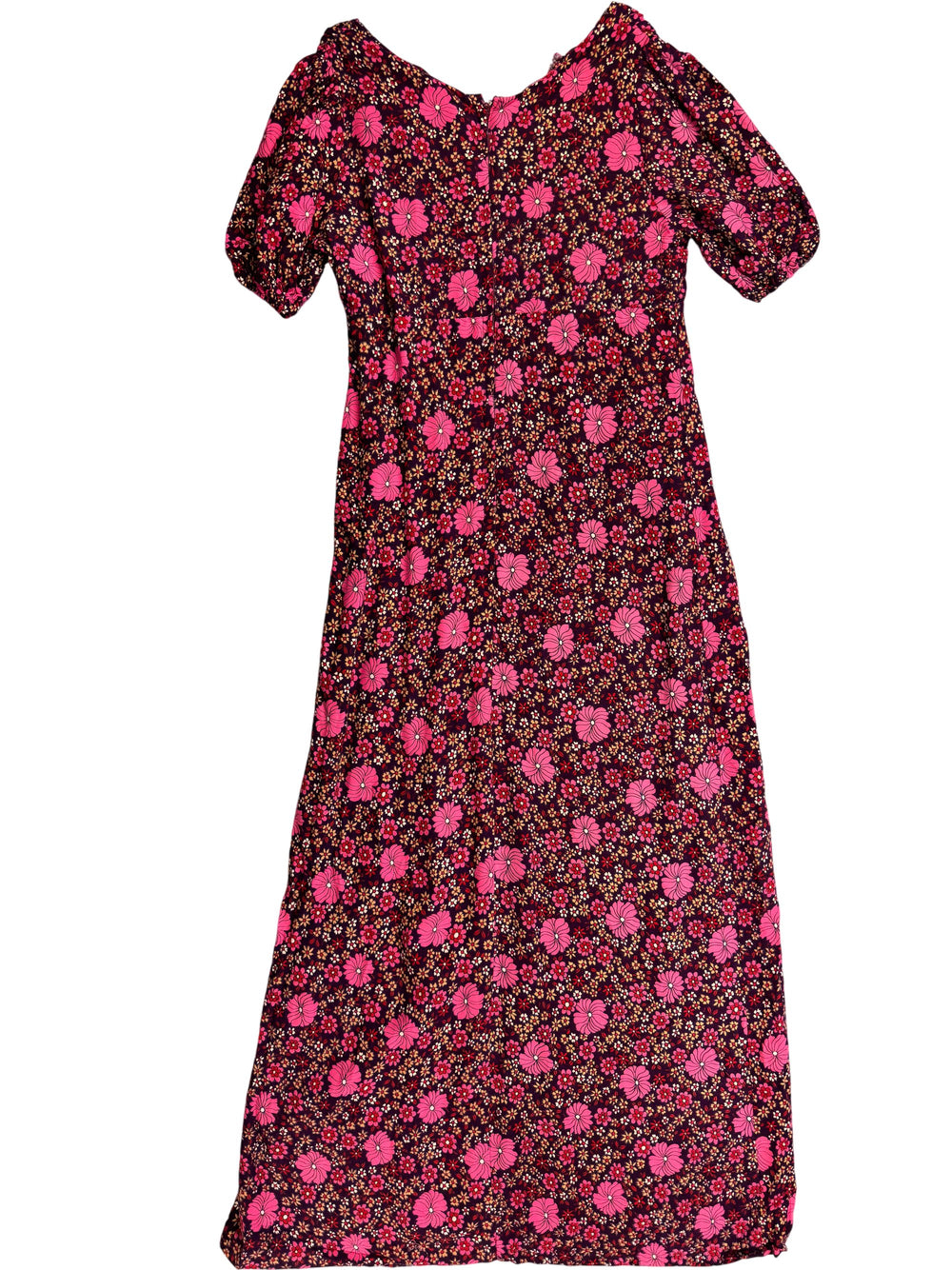 1970s Etam Floral Short Sleeved Dress - S - Think Vintage Online Ltd