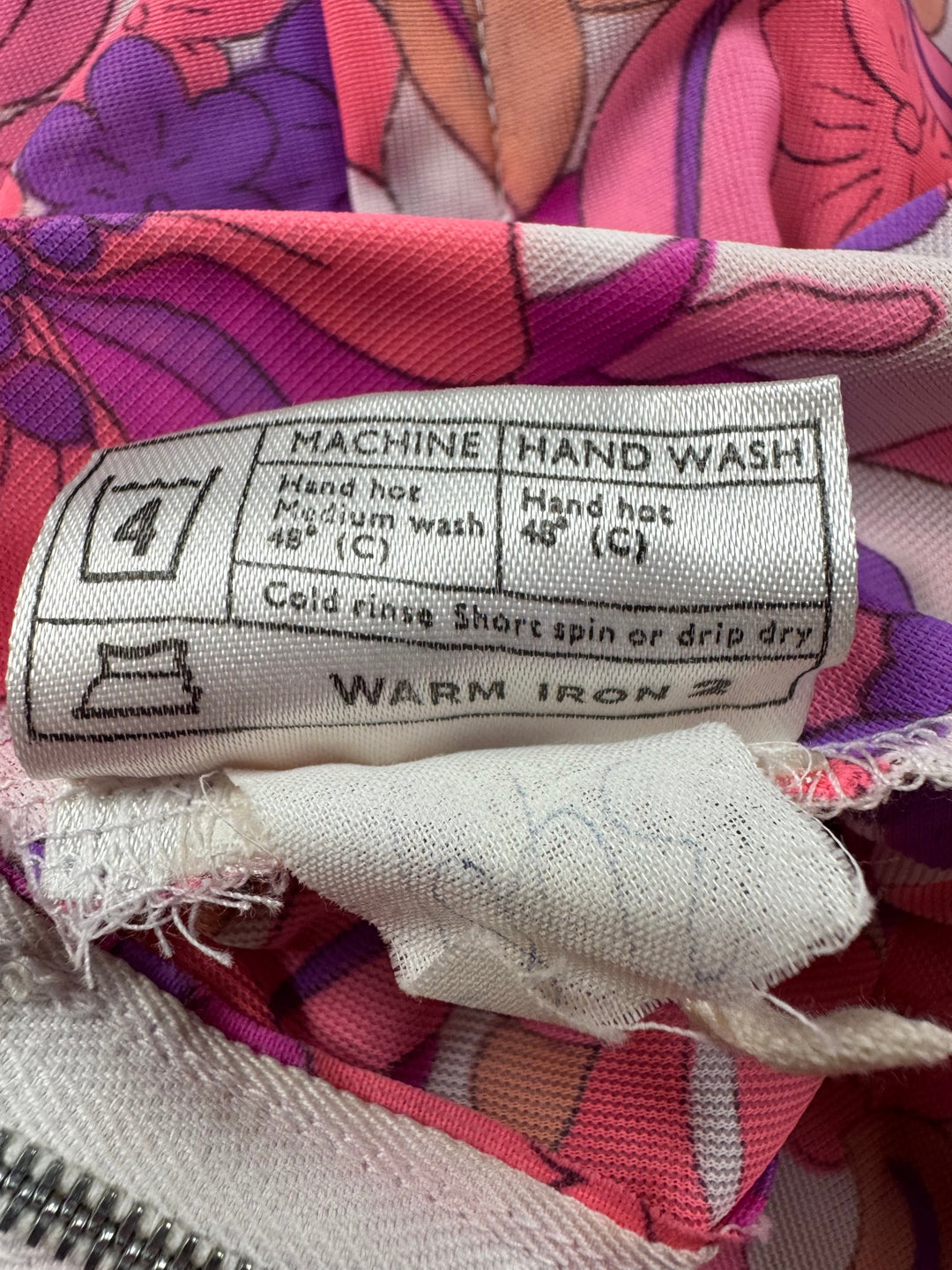 1970s Floral Nylon Mini Dress - M - Think Vintage Online Ltd