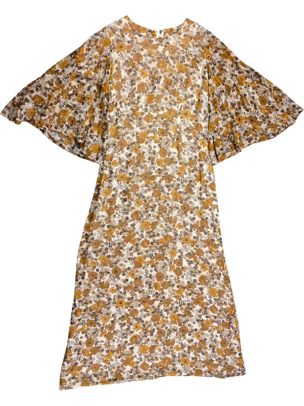 1970s Floral Patterned Maxi Dress - M - Think Vintage