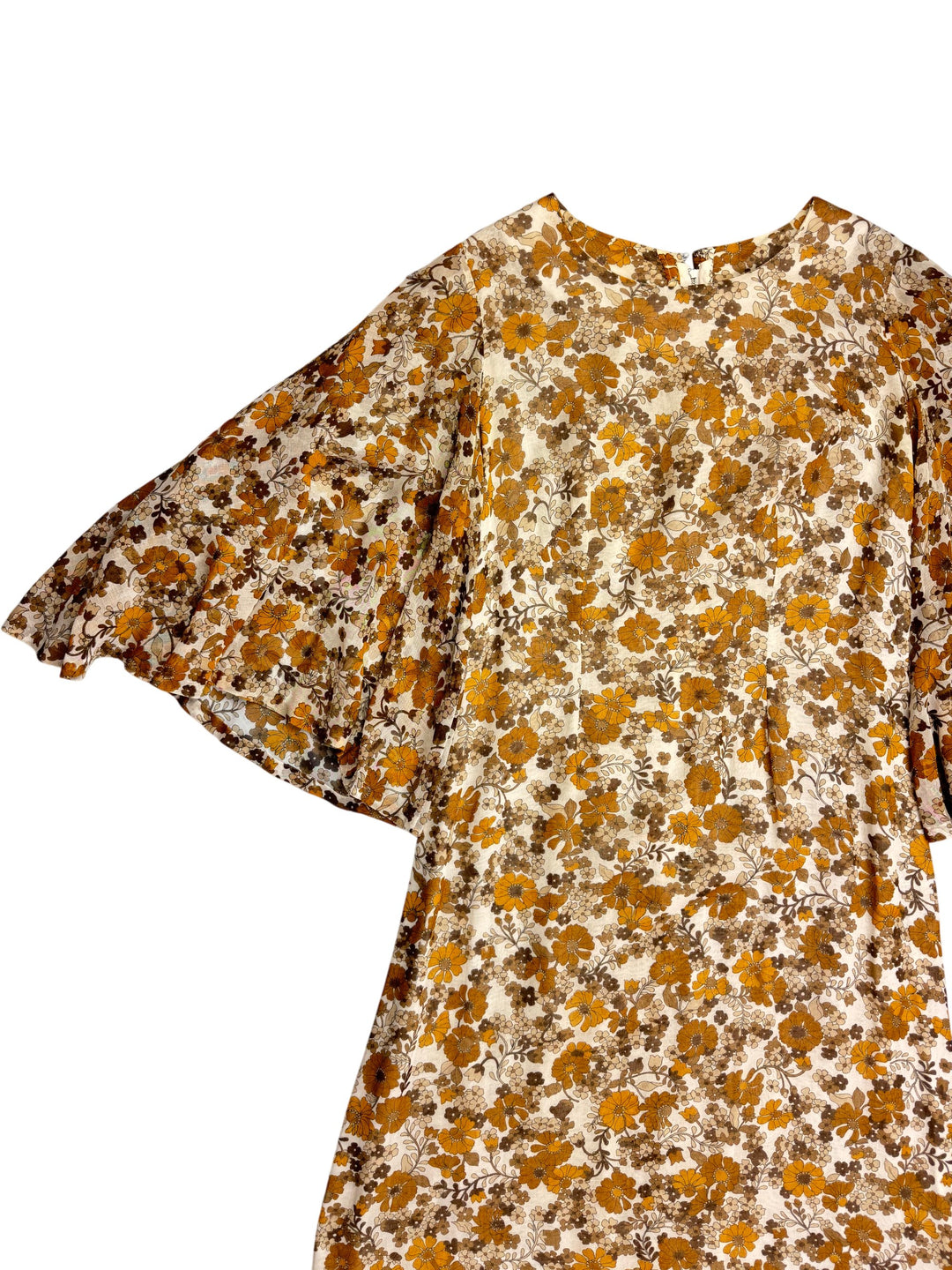 1970s Floral Patterned Maxi Dress - M - Think Vintage Online Ltd