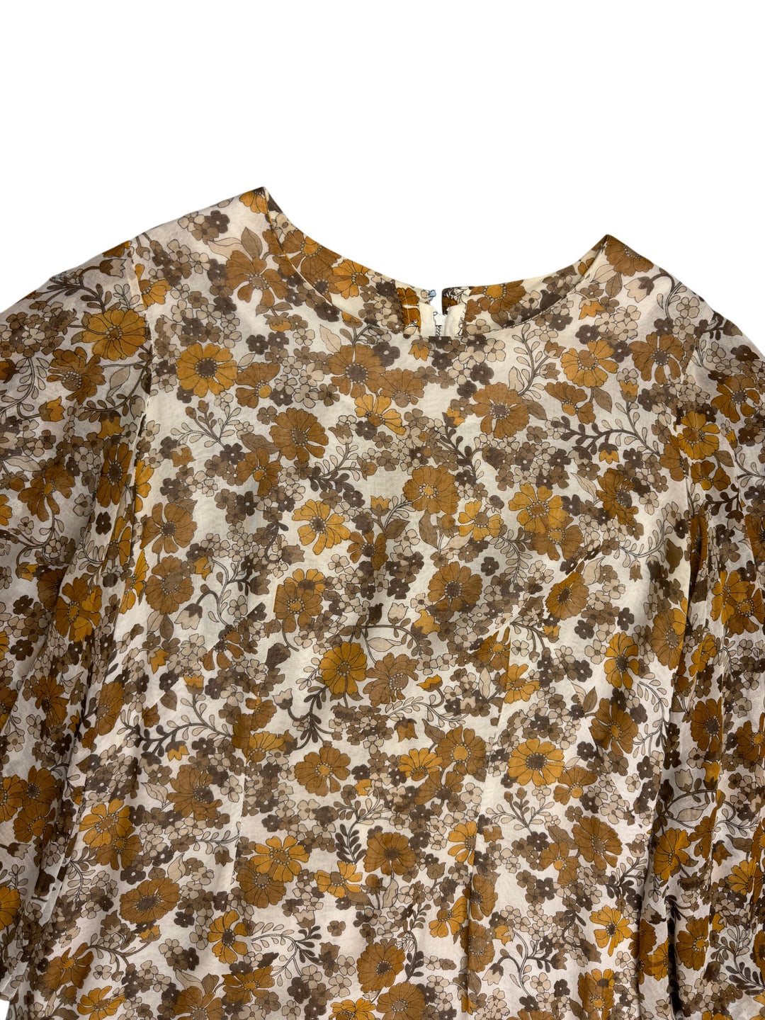 1970s Floral Patterned Maxi Dress - M - Think Vintage Online Ltd