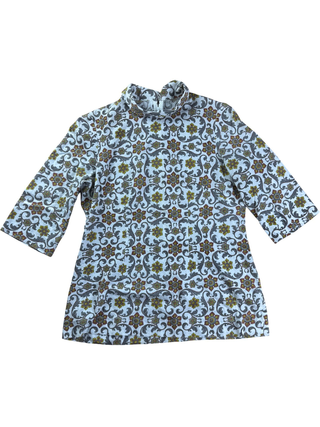 1970s Floral Patterned Tunic Top - M - Think Vintage ltd
