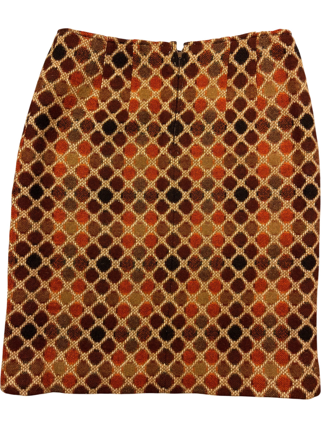 1970s Geometric Patterned Wool Skirt Suit - L - Think Vintage