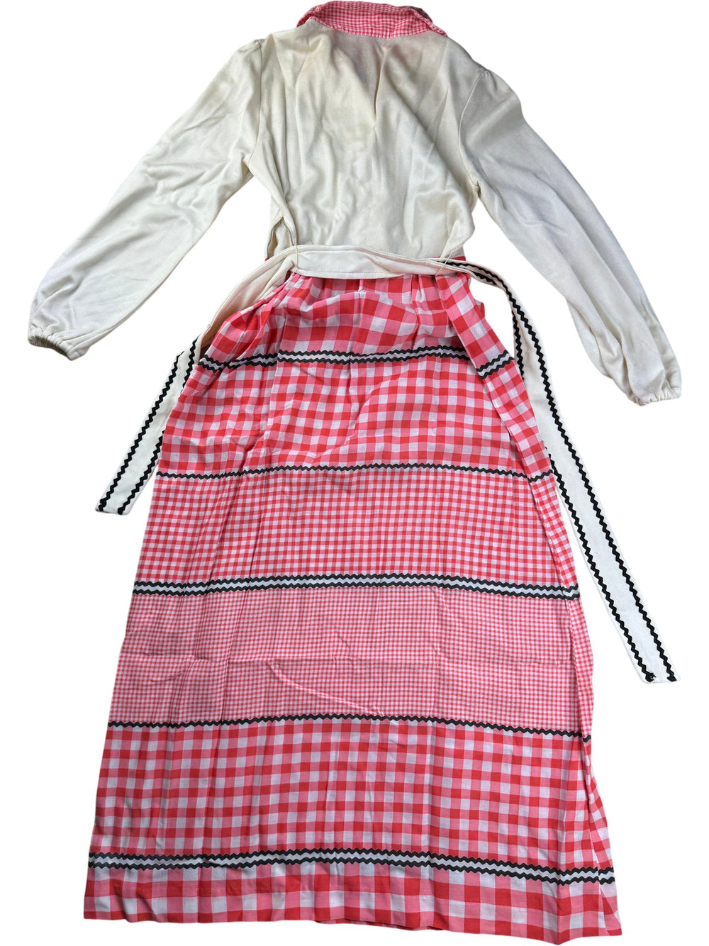 1970s Gingham Long Sleeved Dress - S - Think Vintage ltd
