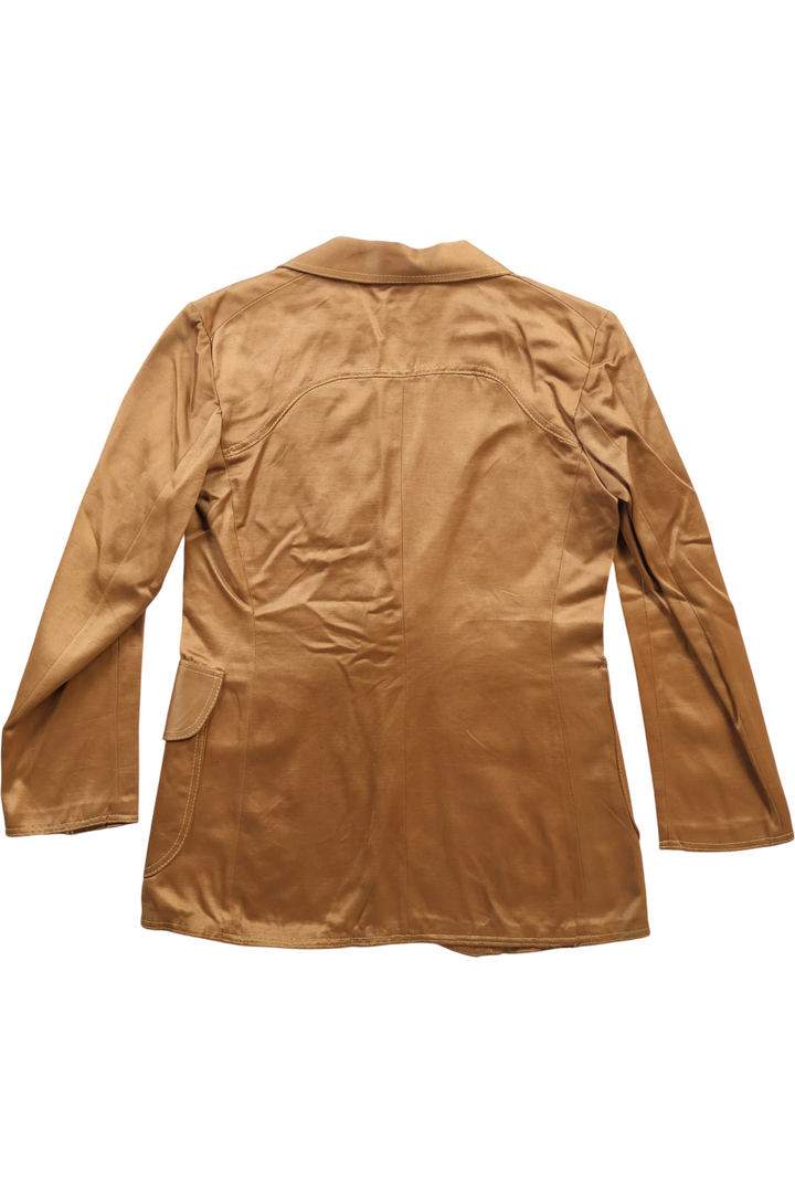 1970s Gold Petronius Satin Jacket - S - Think Vintage ltd