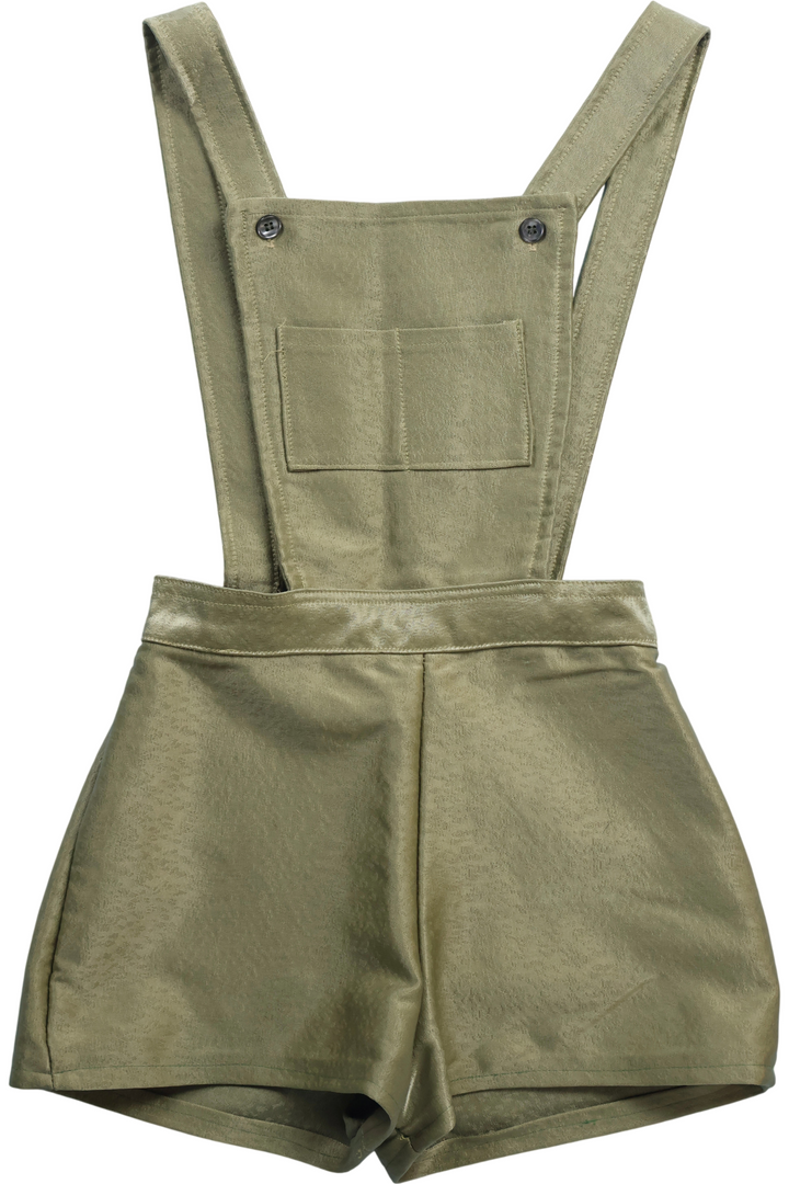 1970s Green Overalls Style Hotpants - W24 - Think Vintage ltd