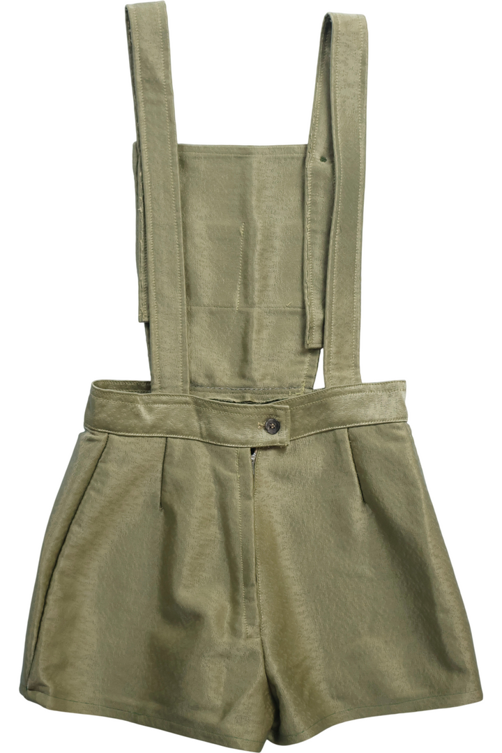 1970s Green Overalls Style Hotpants - W24 - Think Vintage ltd