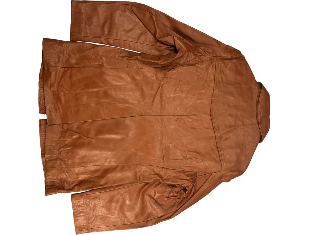 1970s John Lee Brown Leather Bomber Jacket - M - Think Vintage
