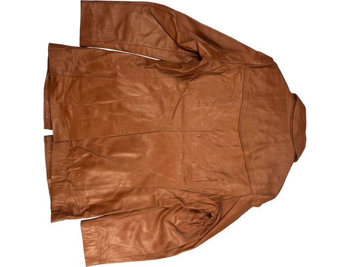 1970s John Lee Brown Leather Bomber Jacket - M - Think Vintage