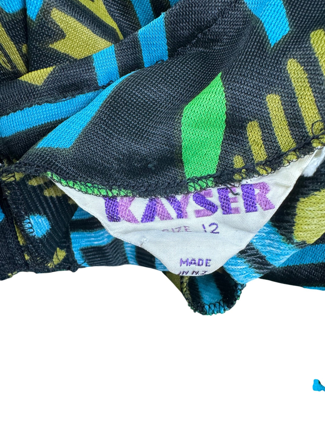 1970s Kayser Geometric Print Long Dress - S/M - Think Vintage ltd