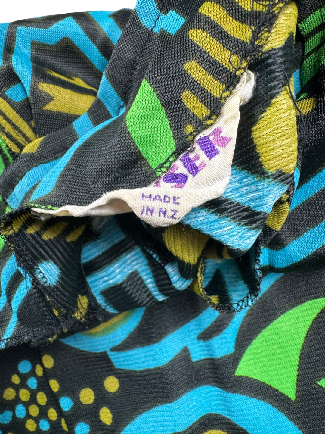 1970s Kayser Geometric Print Long Dress - S/M - Think Vintage ltd