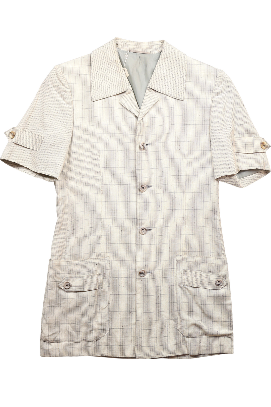 1970s Men's Checkered Safari Jacket - M - Think Vintage