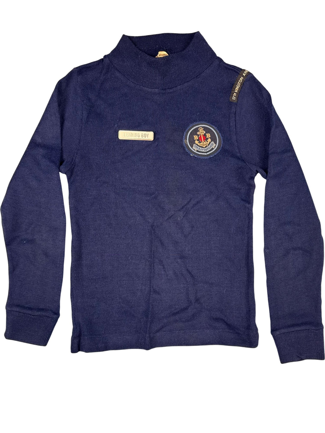 1970s Navy Boys Brigade Jumper with Badge Detail - Age 6/7 - Think Vintage ltd