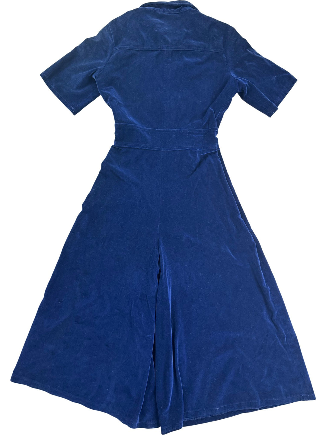 1970s Navy Cotton Jumpsuit - XS - Think Vintage ltd