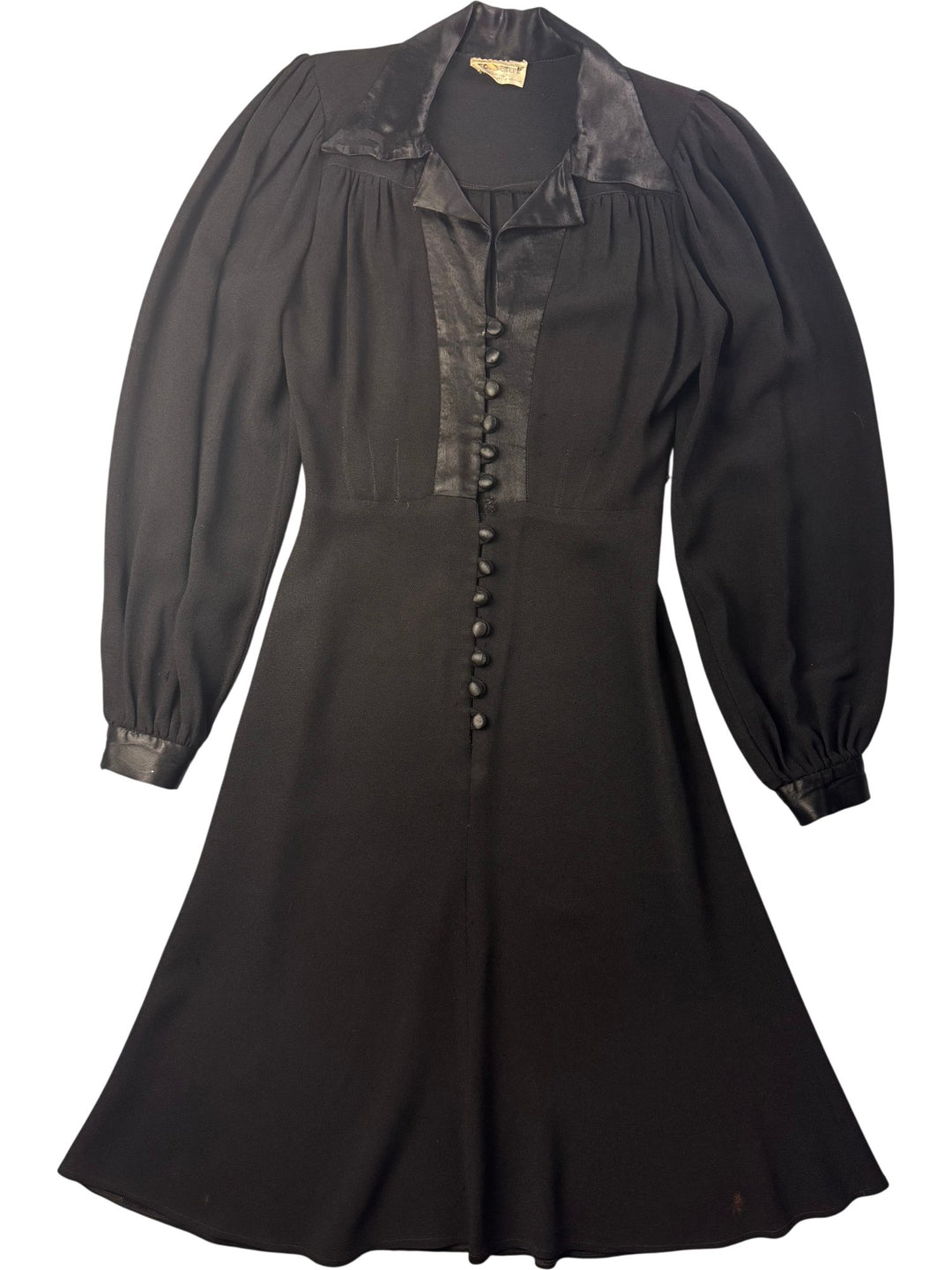 1970s Ozzie Clark Black Long Sleeve Dress *See Description* - S - Think Vintage Online Ltd