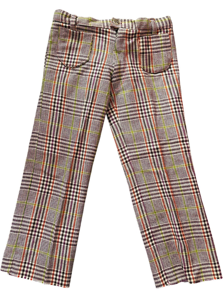 1970s Plaid Patterned Trousers - Age 7/8 - Think Vintage ltd