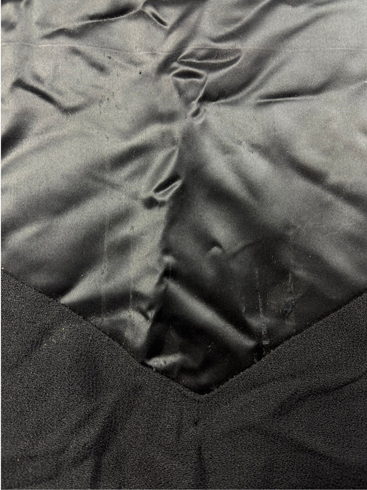 1970s Quorum by Marie France Black Satin Blouse - S - Think Vintage Online Ltd