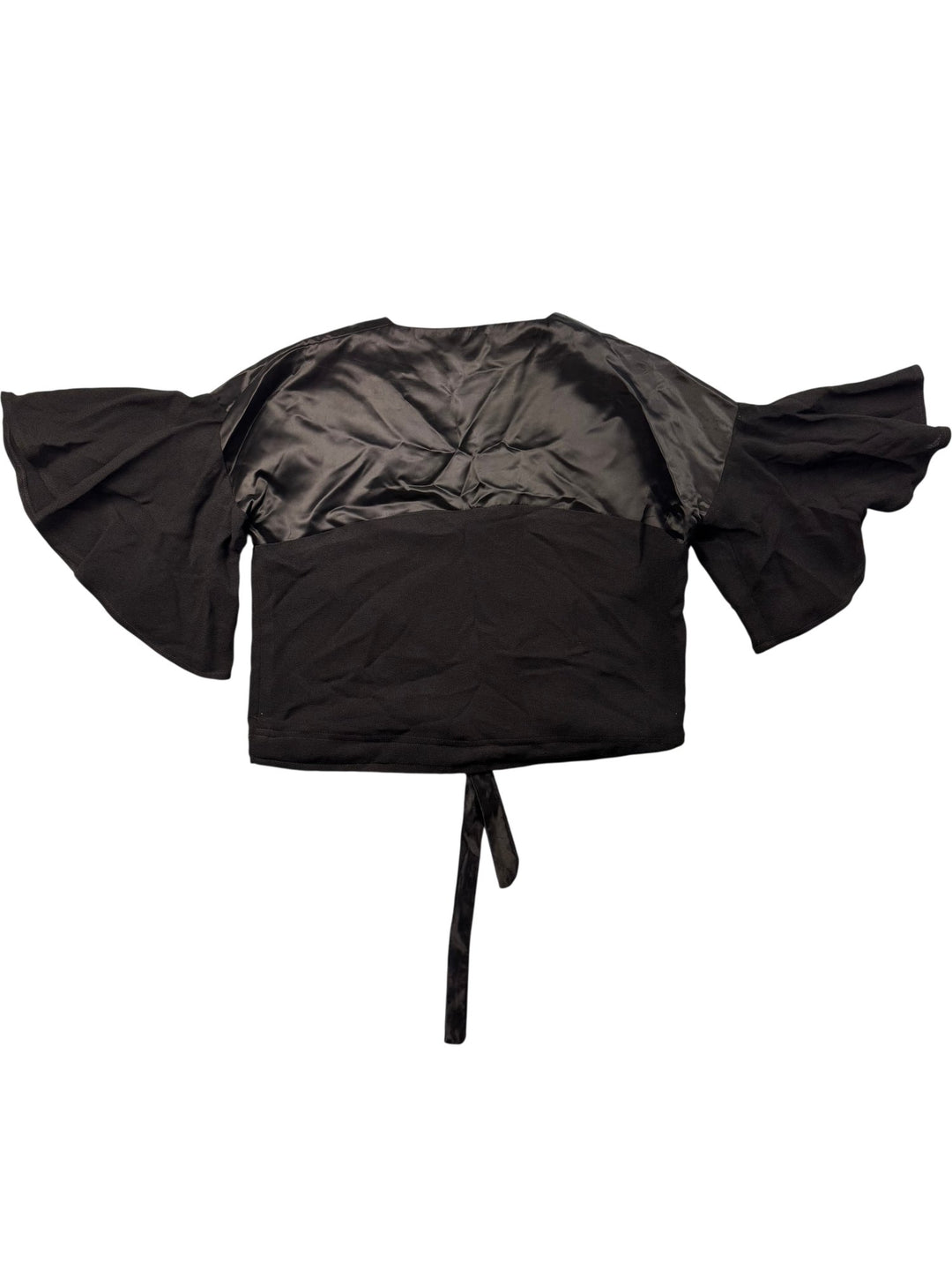 1970s Quorum by Marie France Black Satin Blouse - S - Think Vintage ltd