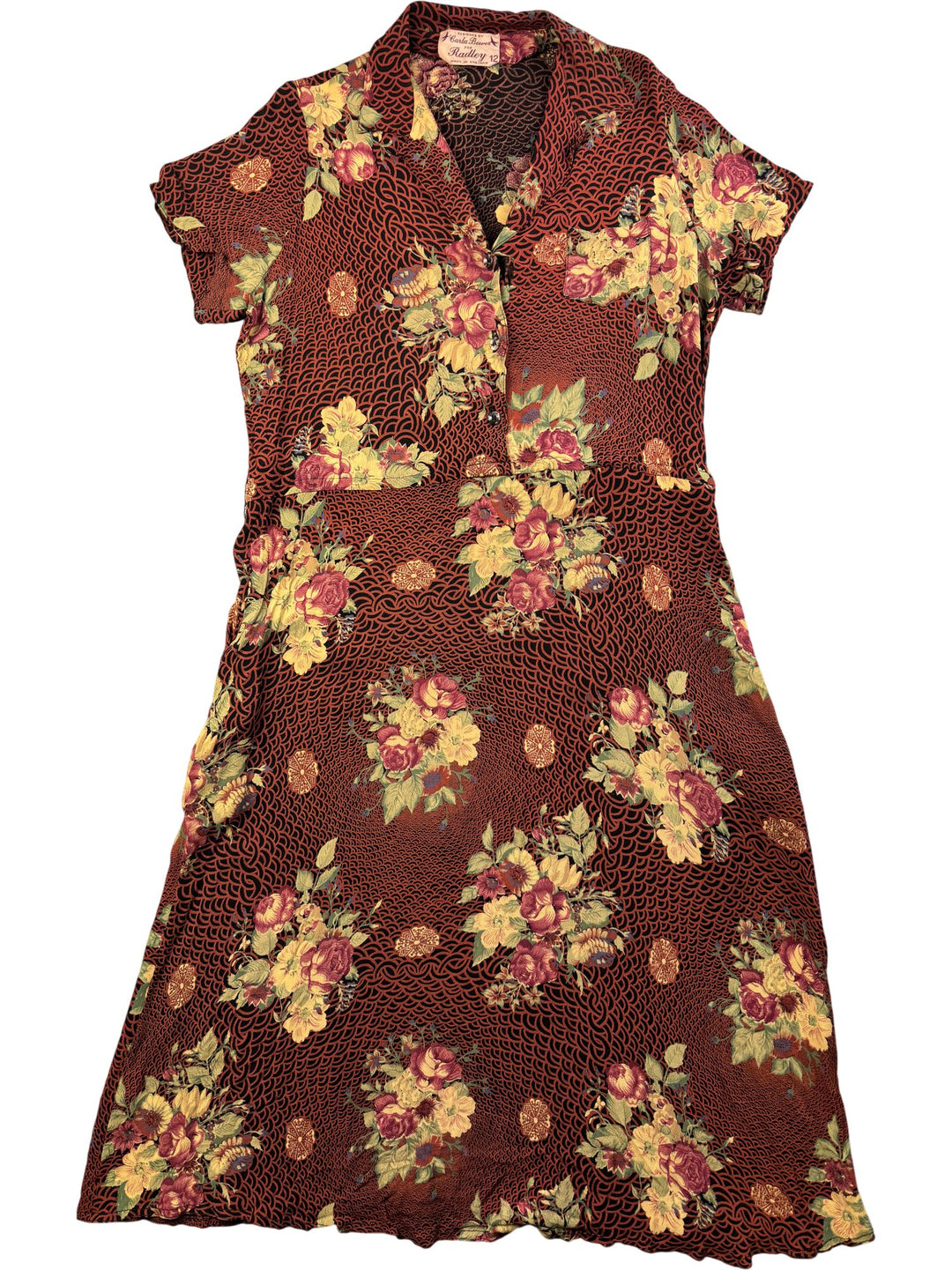 1970s Radley by Carla Bower Floral Dress - S - Think Vintage Online Ltd