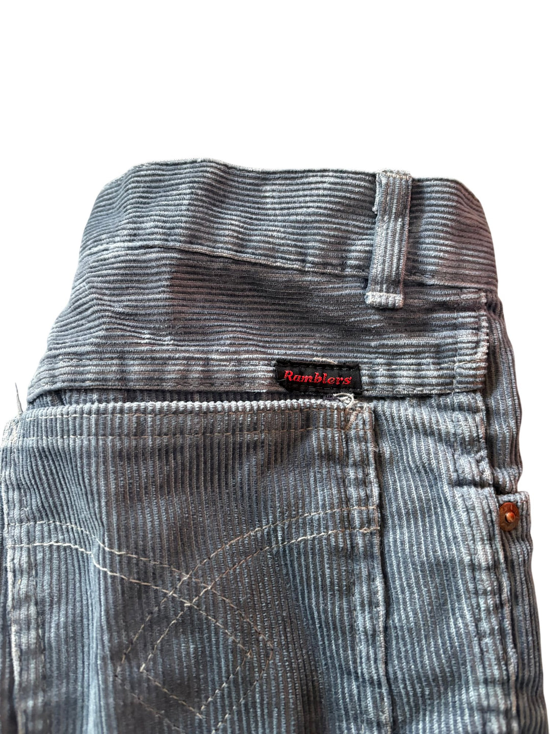 1970s Ramblers Grey Corduroy Trousers -  Age 8/9 - Think Vintage ltd