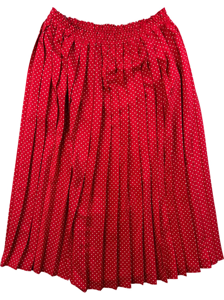 1970s Red Polka Dot Pleated Skirt - W28-34