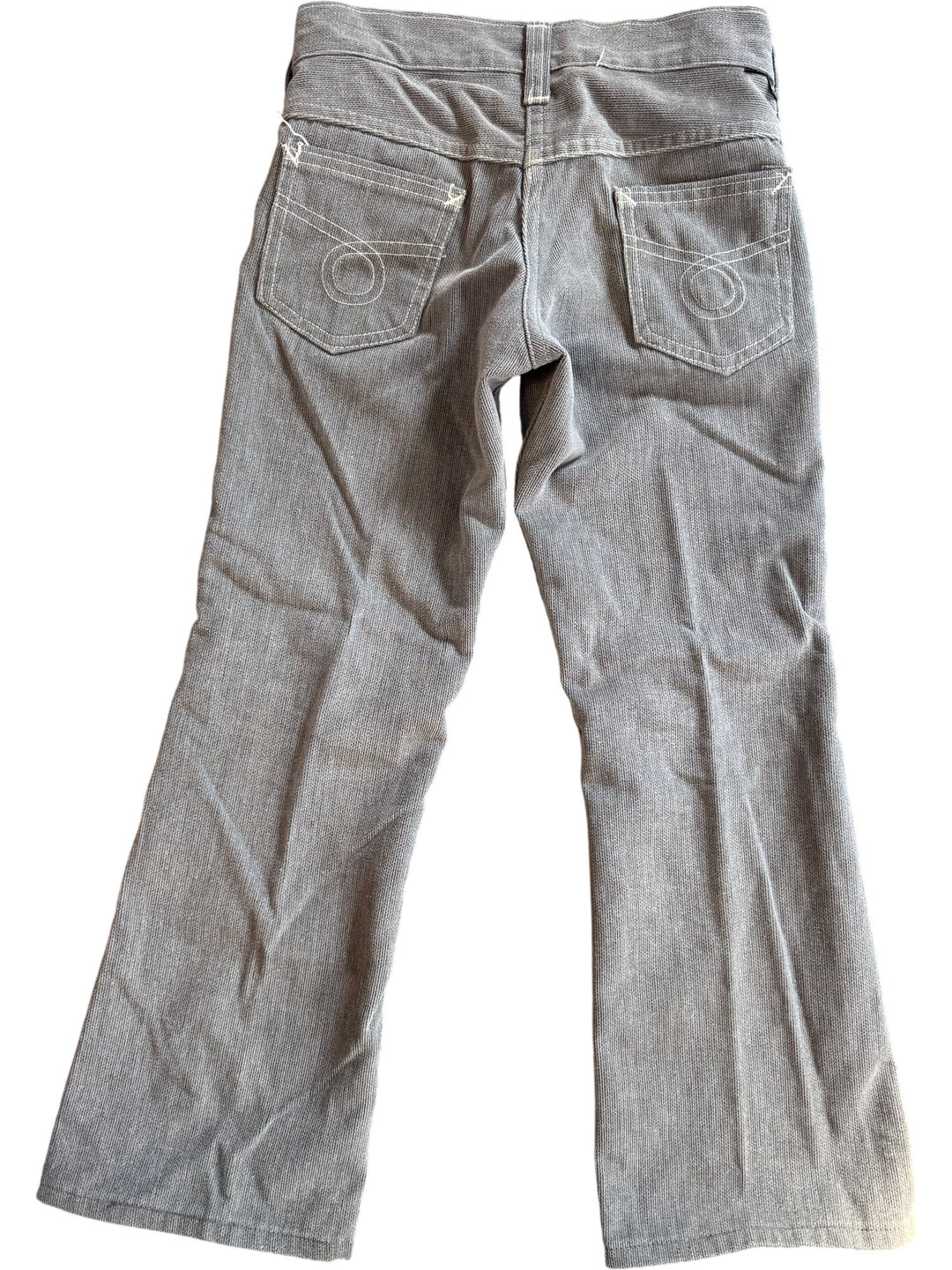 1970s Sears Grey Cord Flared Jeans - Age 11/12 - Think Vintage ltd