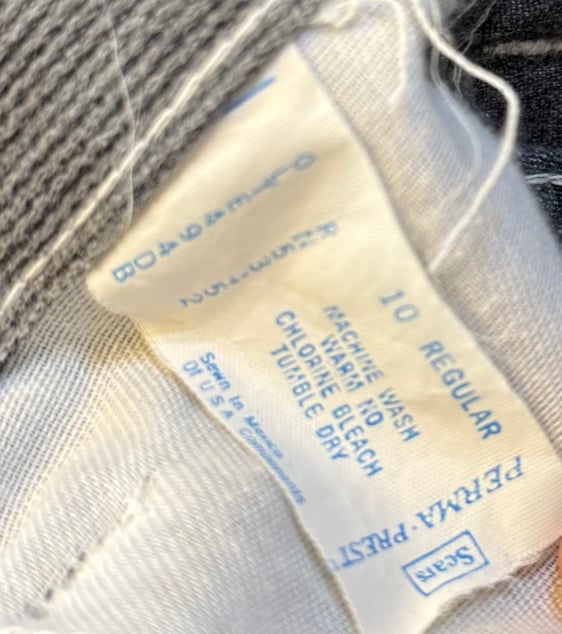 1970s Sears Grey Cord Flared Jeans - Age 11/12 - Think Vintage ltd