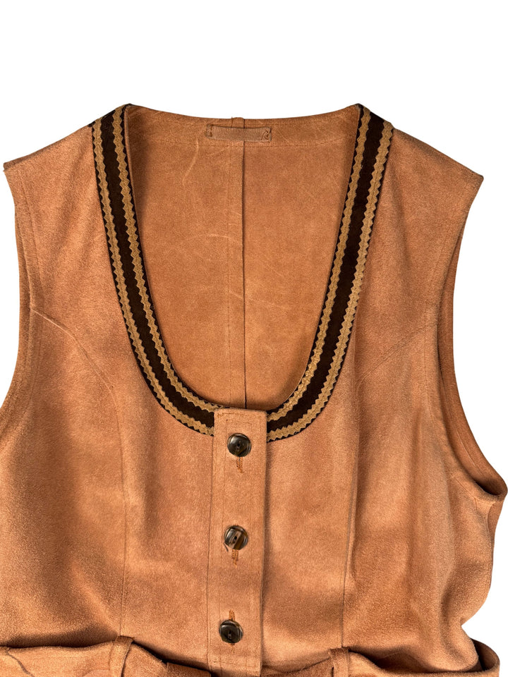 1970s Spinney Suede Waistcoat - S - Think Vintage