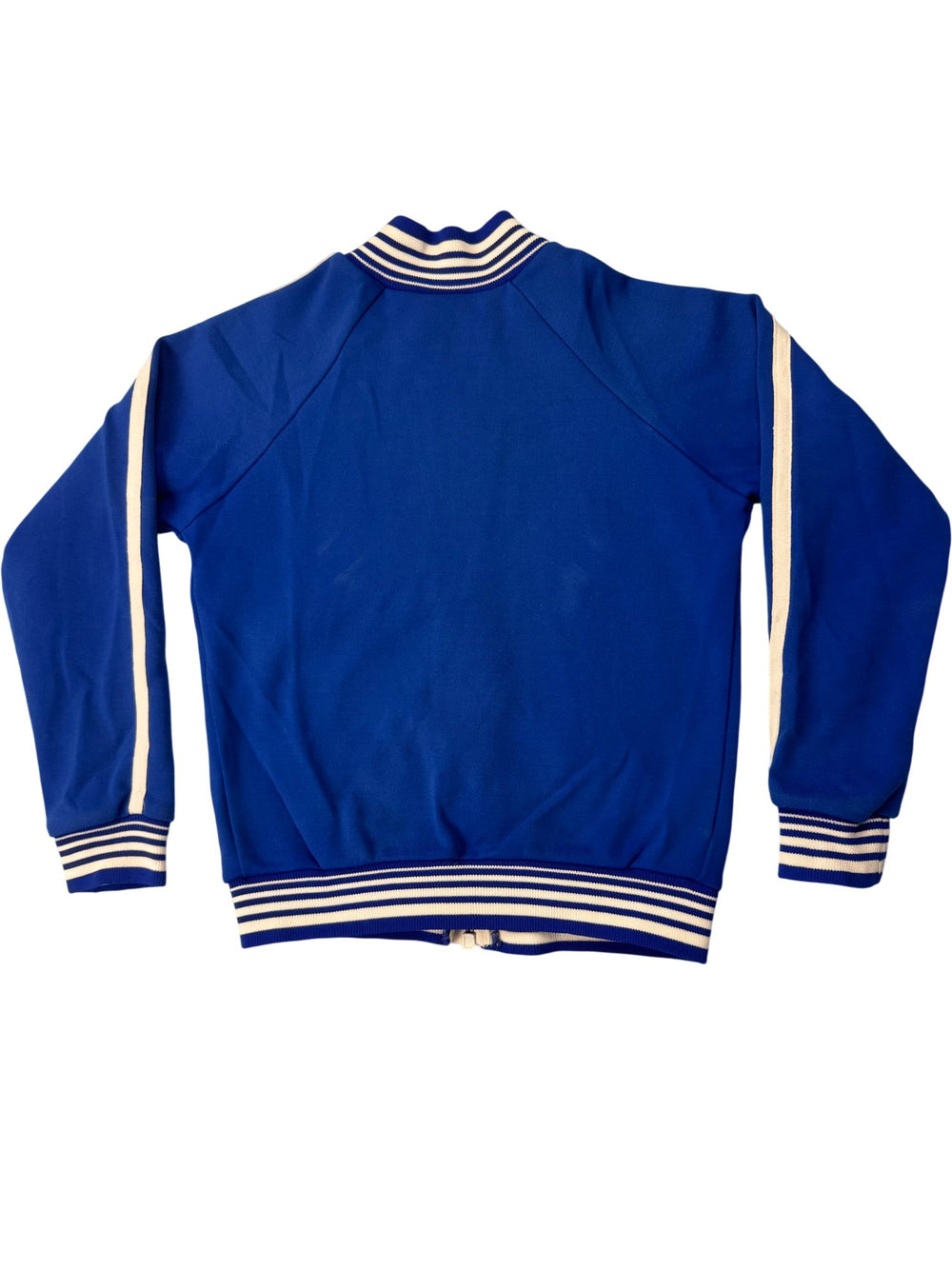 1970s St Michael Blue Track Jacket with Stripe Trim - Age 7/8 - Think Vintage ltd