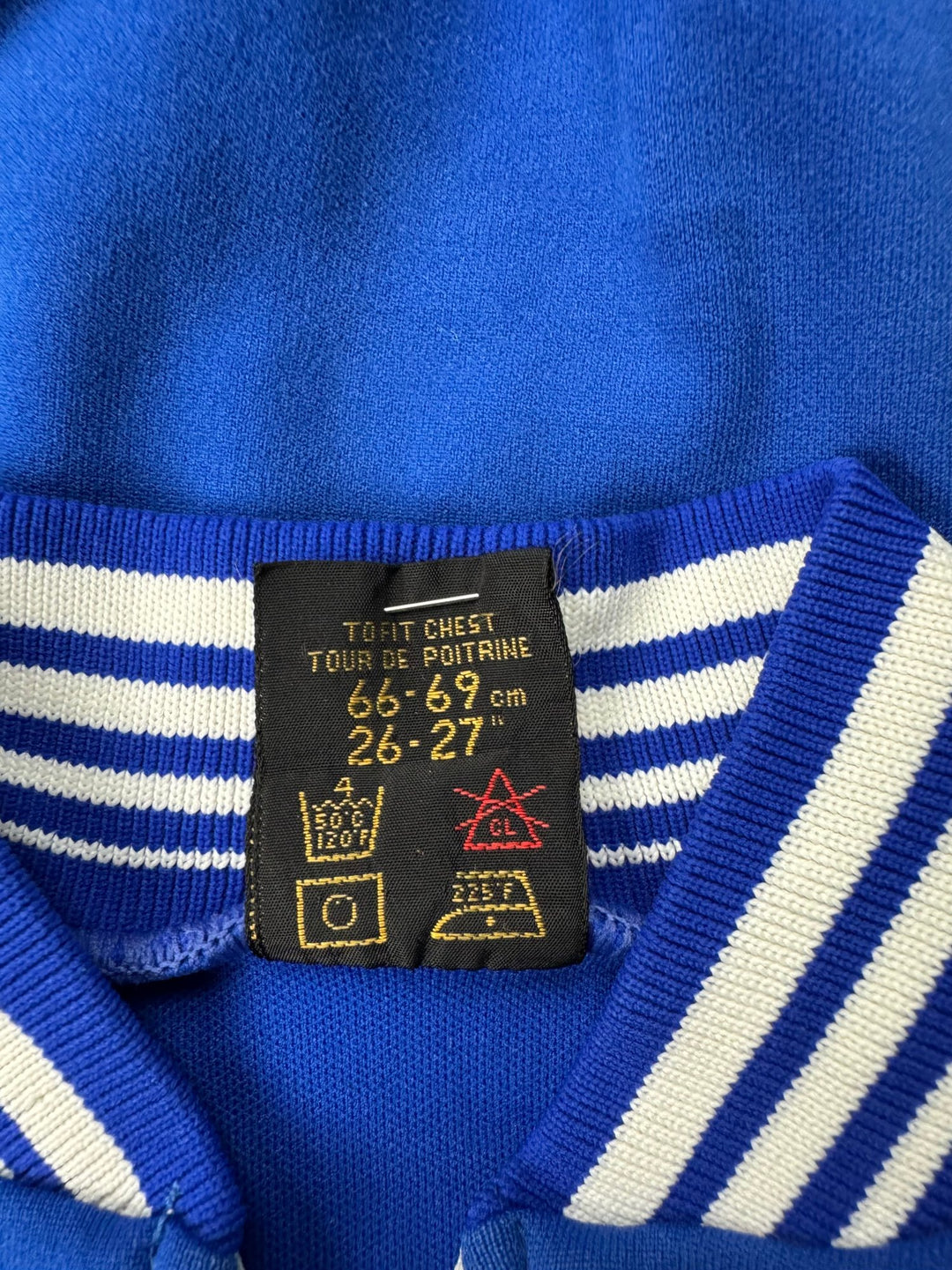 1970s St Michael Blue Track Jacket with Stripe Trim - Age 7/8 - Think Vintage ltd