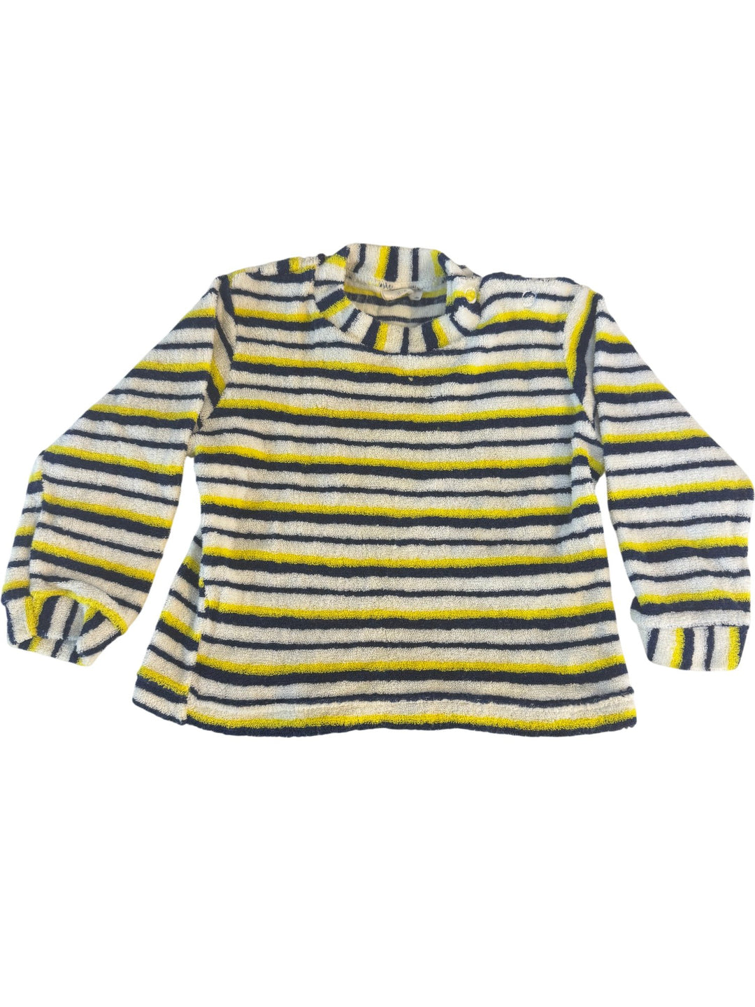 1970s Striped Baby Towelling Jumper - Age 2/3 - Think Vintage ltd