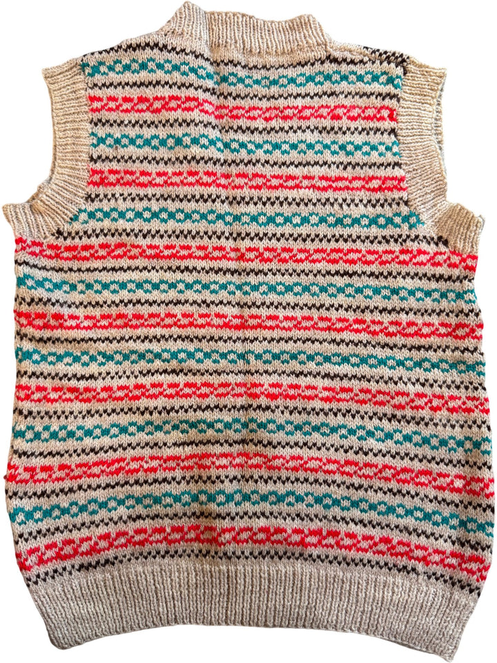 1970s Striped Knit Sweater Vest - Age 9/10 - Think Vintage ltd