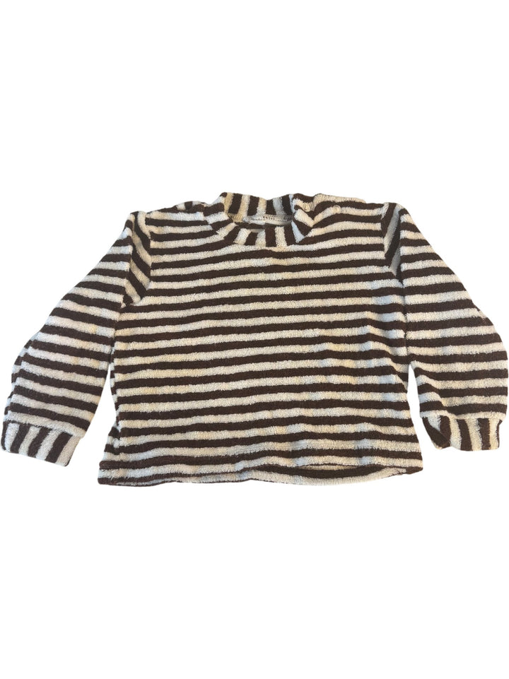 1970s Striped Towelling Long Sleeve Sweater - Age 2/3 - Think Vintage ltd