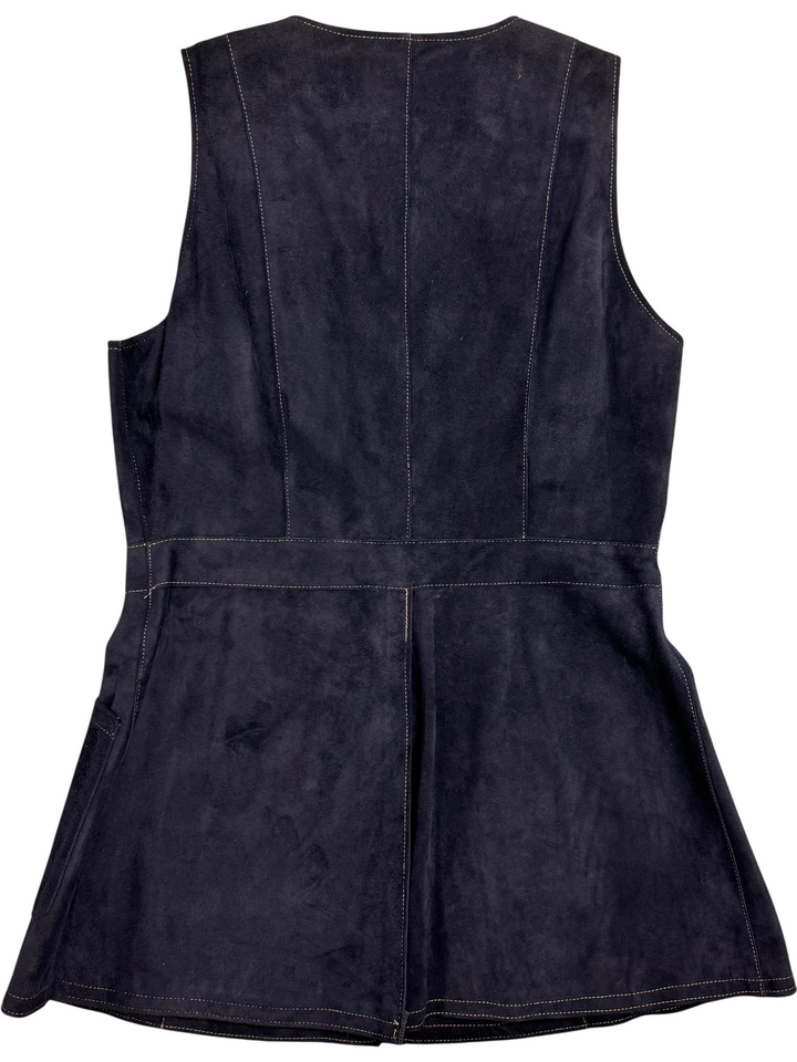 1970s The Gaye Six Navy Suede Waistcoat - S - Think Vintage