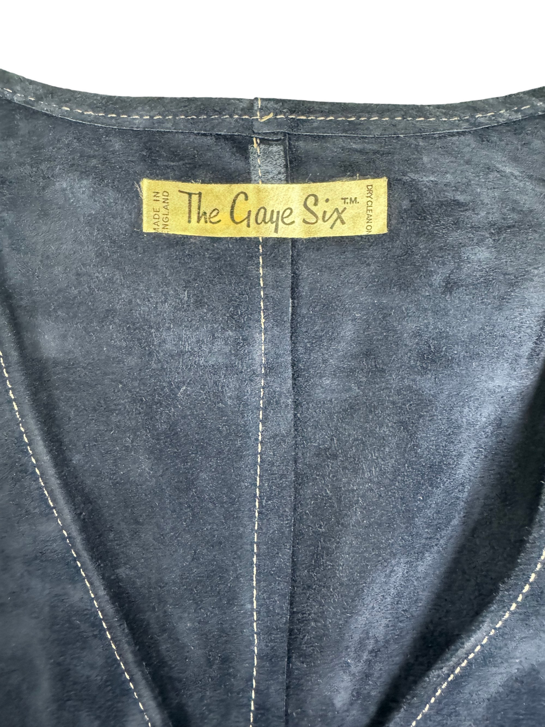 1970s The Gaye Six Navy Suede Waistcoat - S - Think Vintage