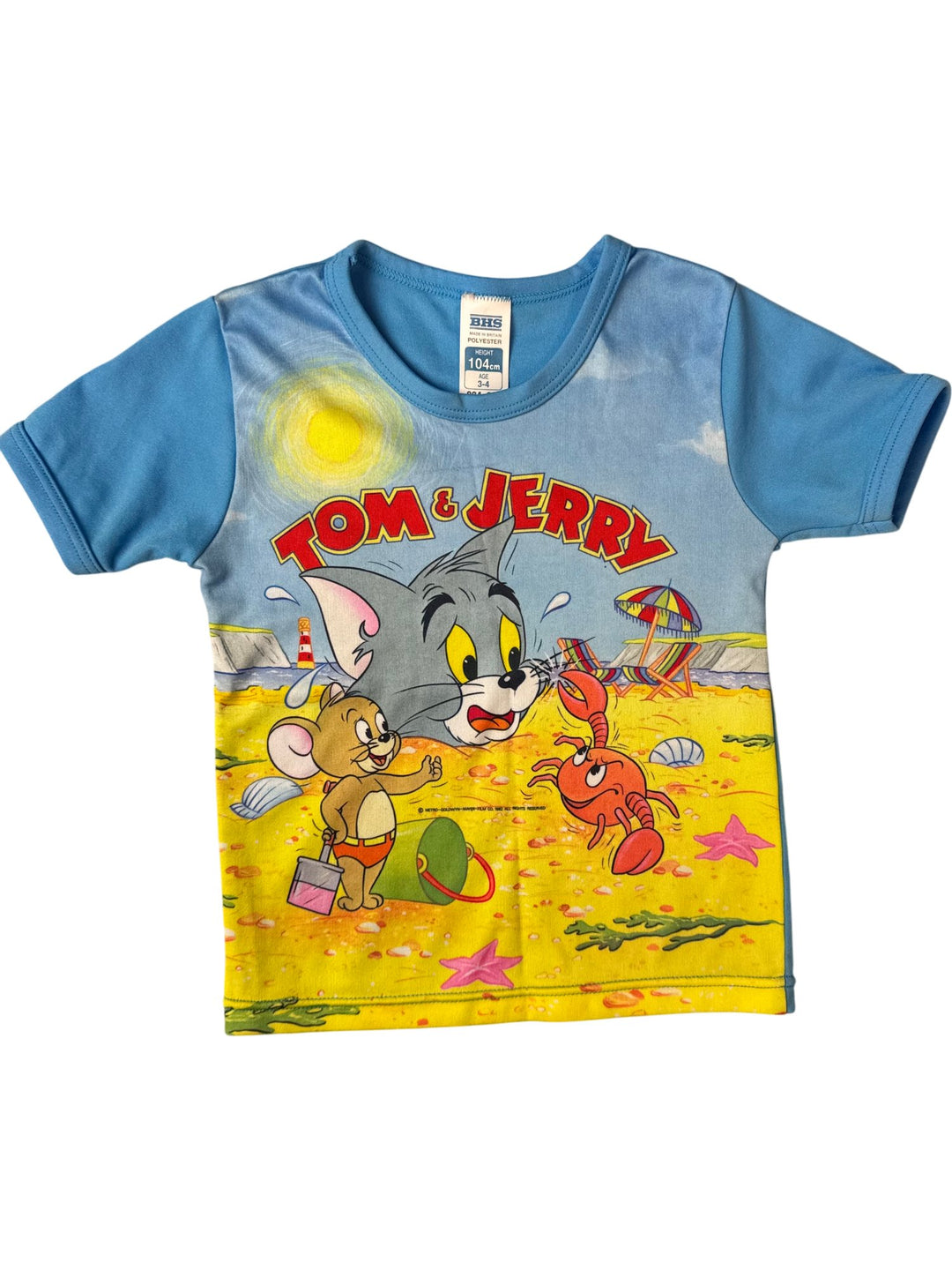 1970s Tom and Jerry Blue Graphic T-Shirt - Age 2/3 - Think Vintage ltd