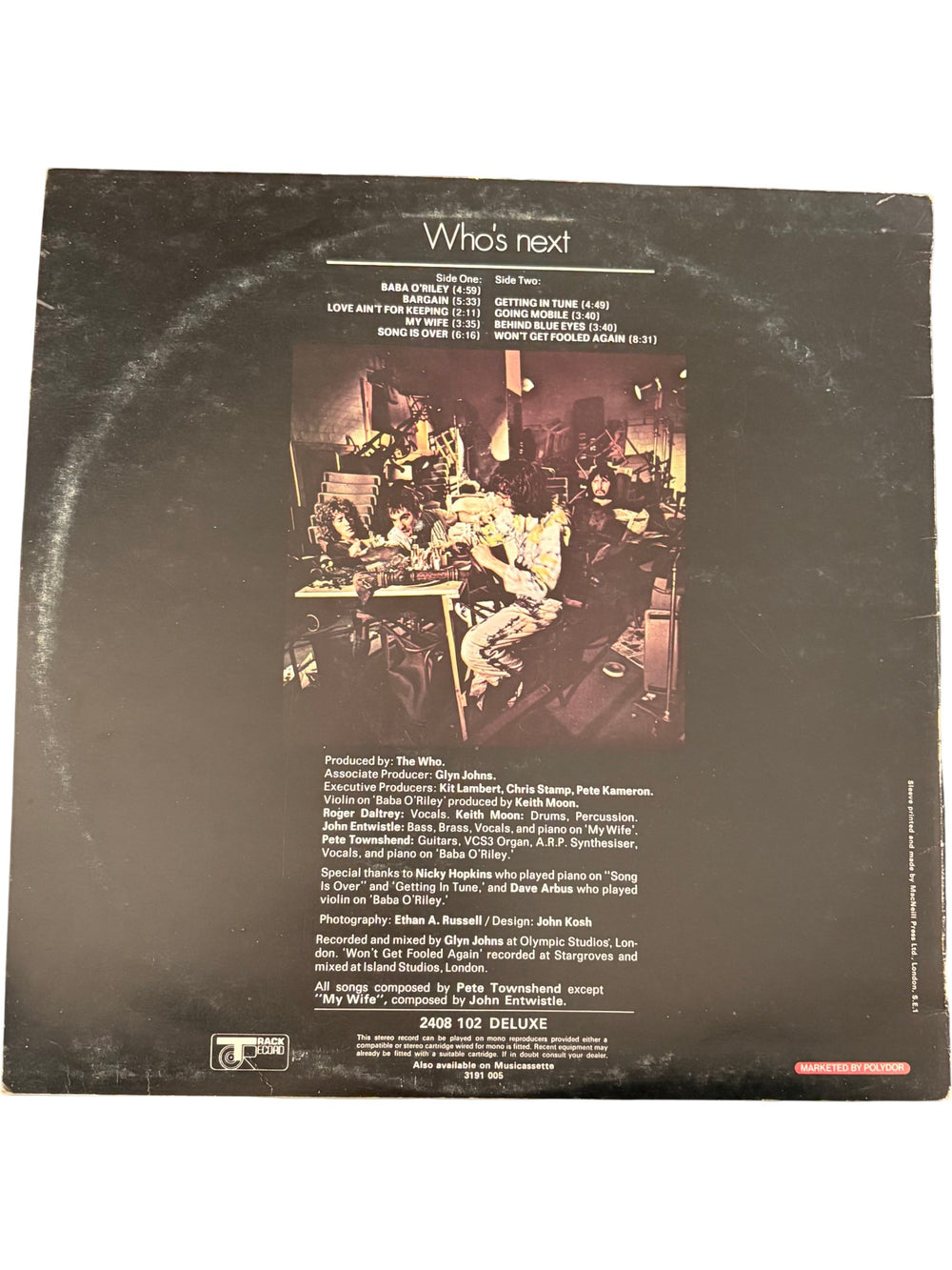 1970s Who's Next Vinyl Album - Good - Think Vintage ltd