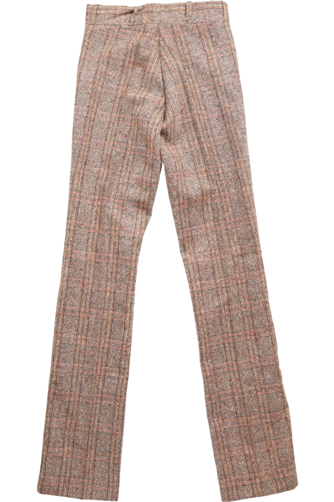 1970s Wool Chequered Straight Leg Trousers - W27 L34 - Think Vintage