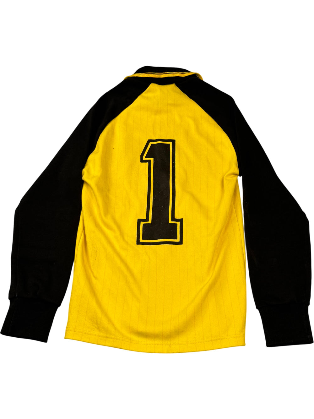 1970s Yellow Black Long Sleeved Sports Shirt - Think Vintage