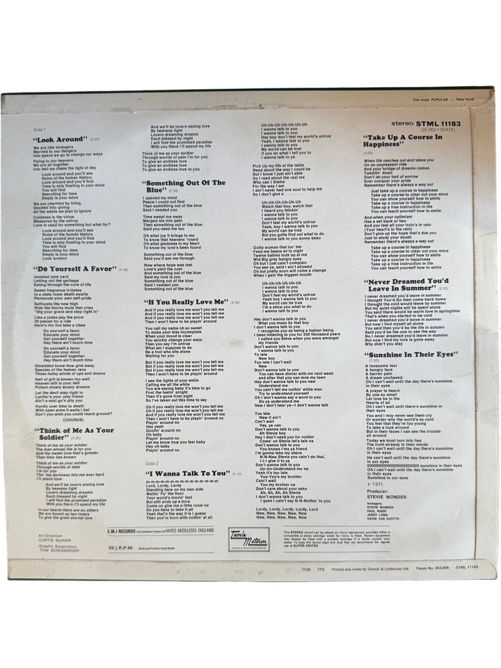 1971 Stevie Wonder Where I'm Coming From Vinyl - Very Good - Think Vintage ltd